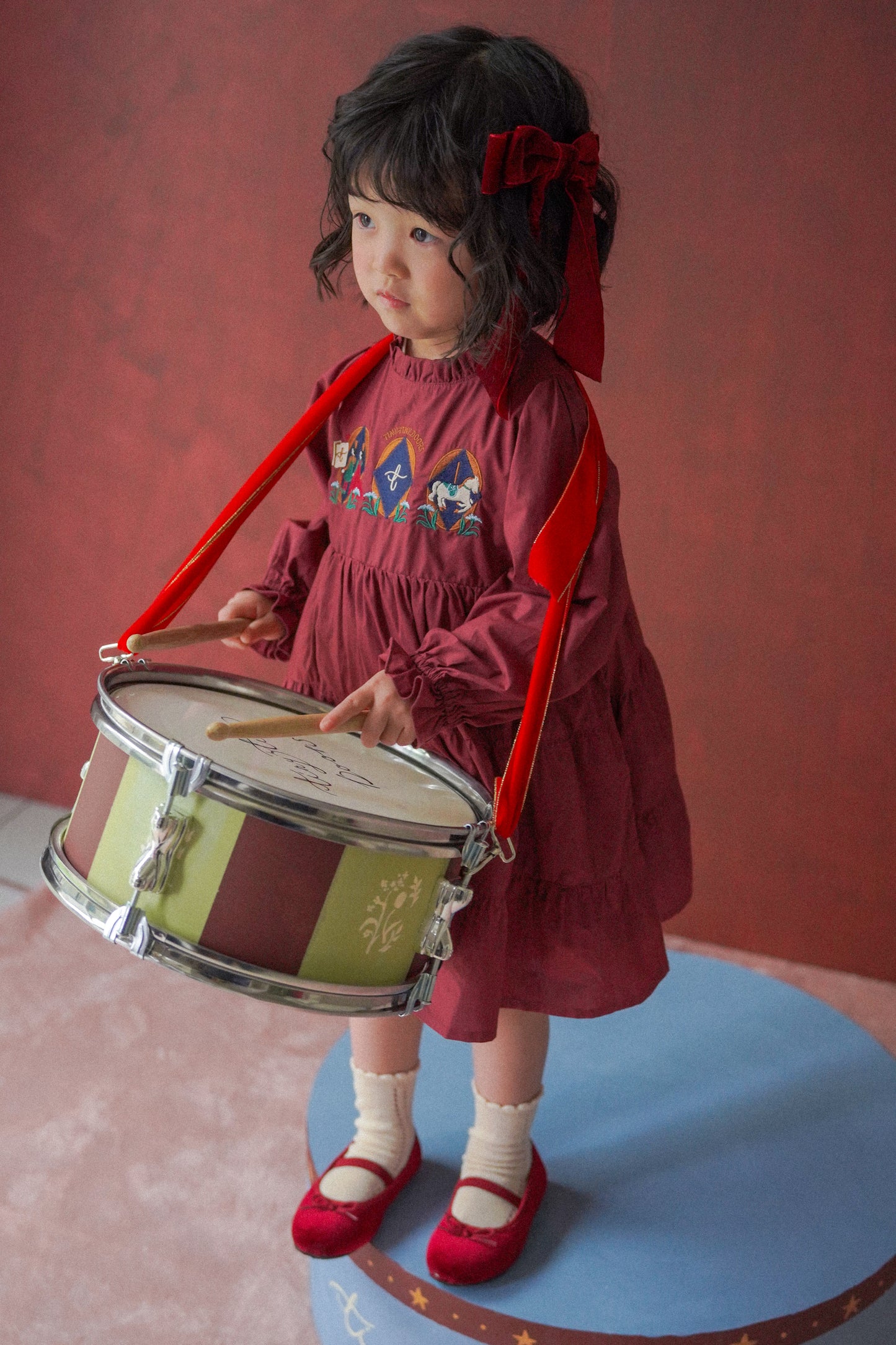 Long Sleeve Dress - Fairground Emblems