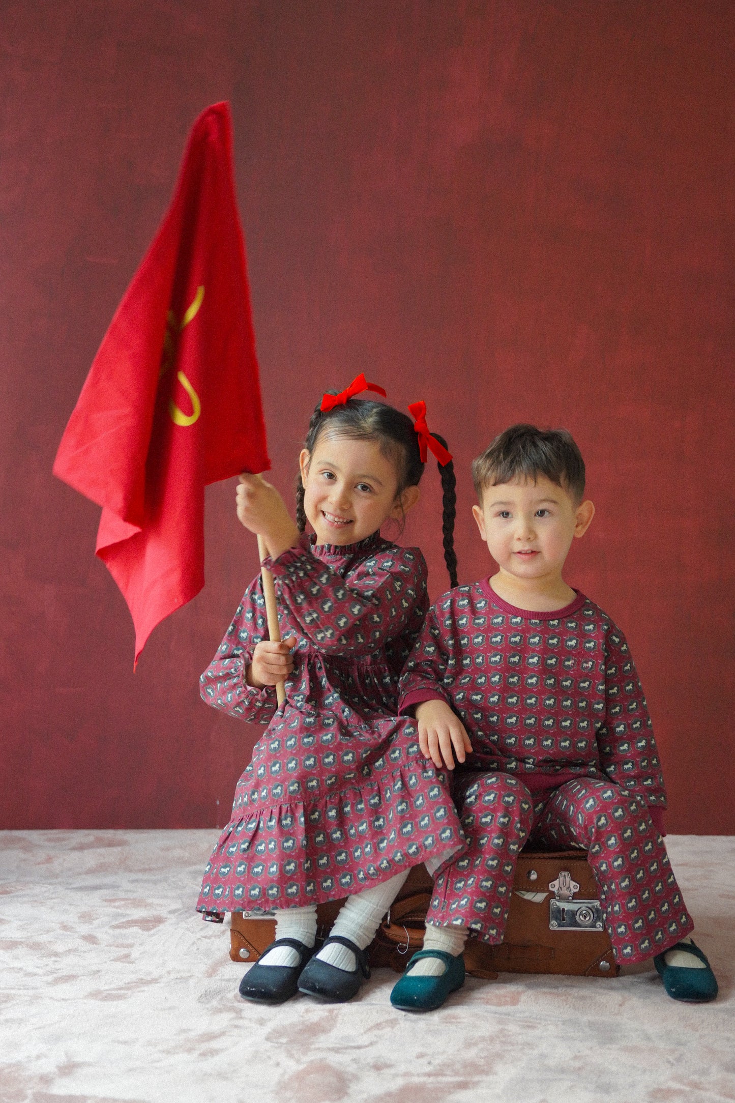 Long Sleeve Dress - Horse