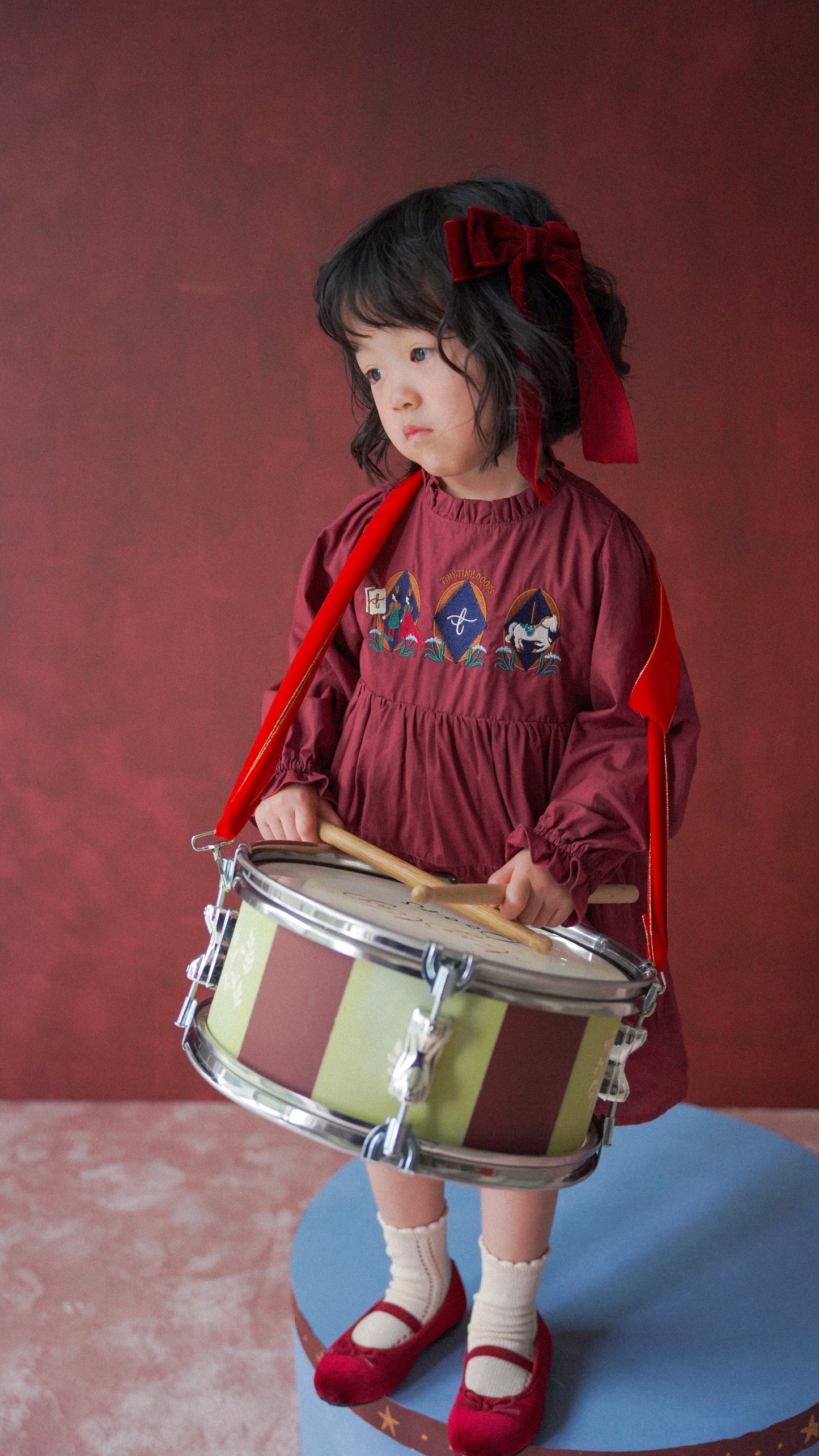 Long Sleeve Dress - Fairground Emblems