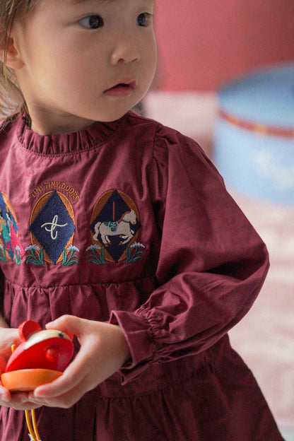 Long Sleeve Dress - Fairground Emblems