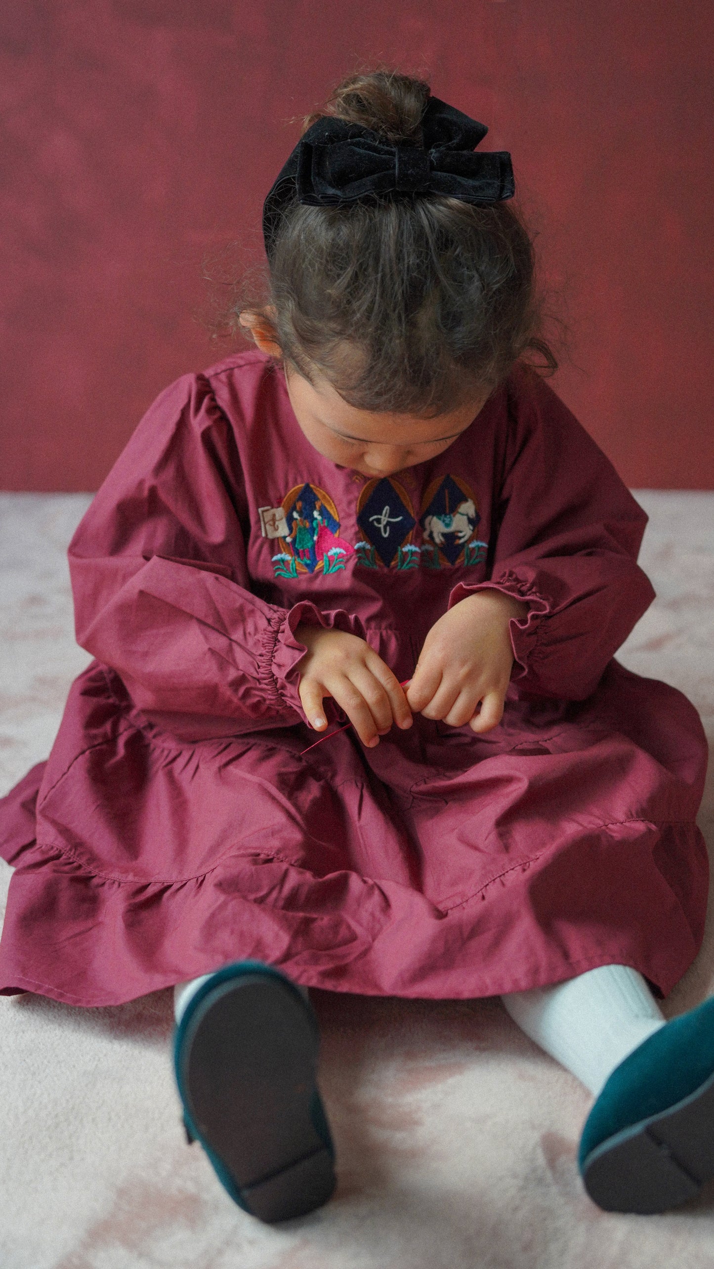 Long Sleeve Dress - Fairground Emblems