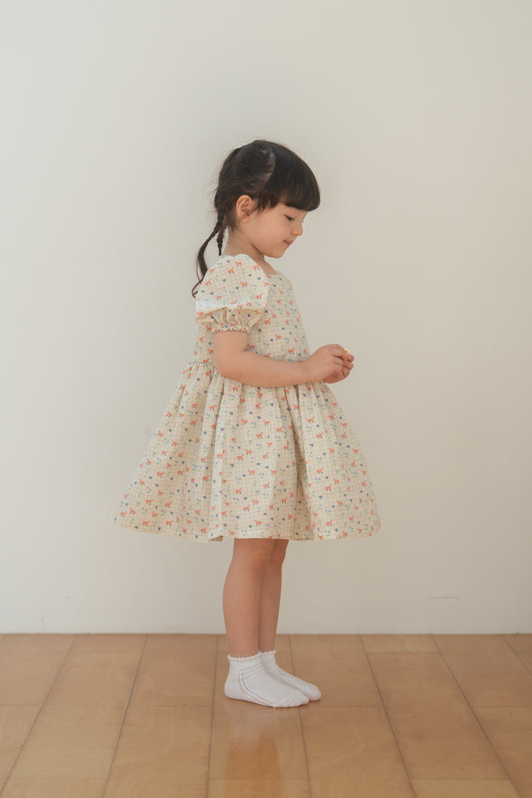 Short Sleeve Dress - Kitsune