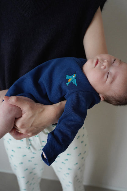 Long Sleeve Bodysuit - One-point Kawasemi